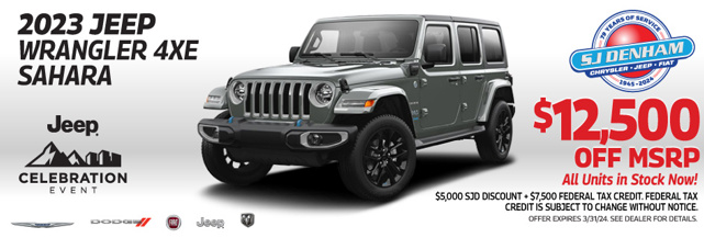 2023 Jeep Wrangler 4xe Sahara - $12,500 Off MSRP