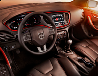 The 2013 Dodge Dart's stylish interior - see it at SJ Denham