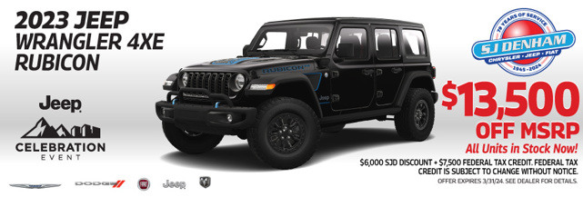 2023 Jeep Wrangler 4xe Rubicon - $13,500 Off MSRP